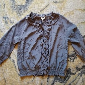 Joie Silk Ruffle Front Blouse/Shirt